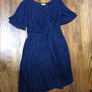 Eshatki size 18 dark blue lace overlay dress